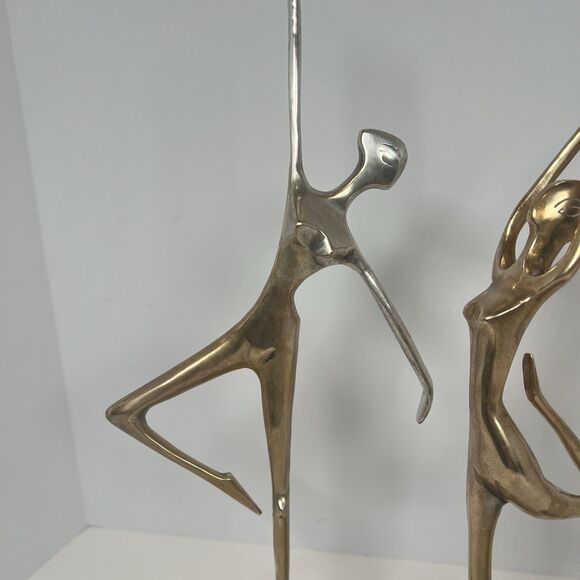 Ballerina Dancer Nude Sculpture Trio MCM Vintage‎ Metal Decor - Picture 2 of 12